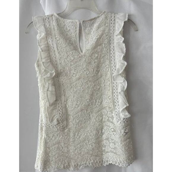 Guess White Lace Ruffle Trim Sleeveless Top Size Girls 16 - Picture 14 of 15